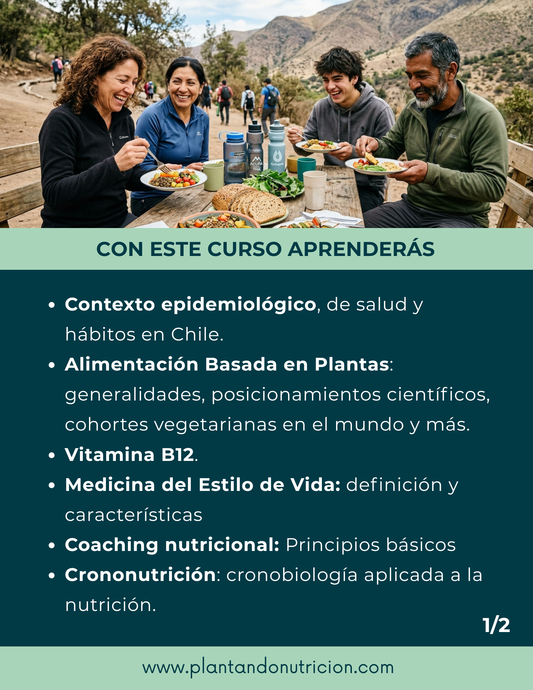 Introducción a la Alimentación Basada en plantas, a la Medicina del Estilo de Vida y a un enfoque integral en la atención de pacientes.