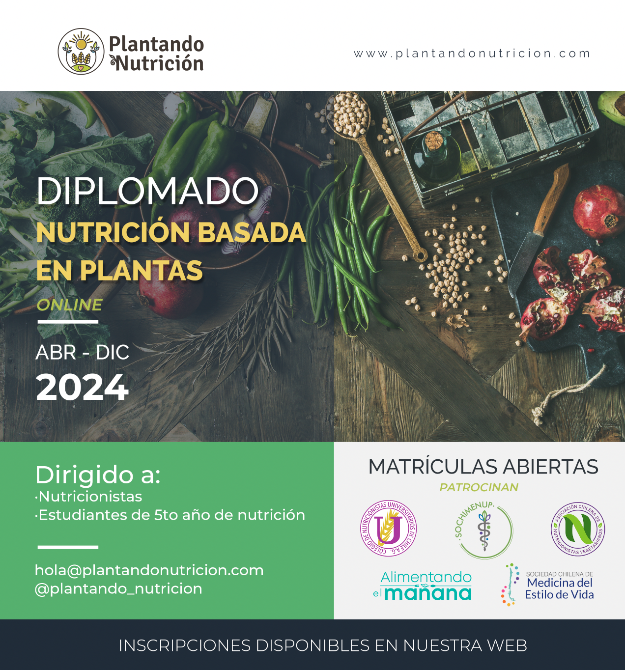 Diplomado en Nutrición Basada en Plantas para nutricionistas